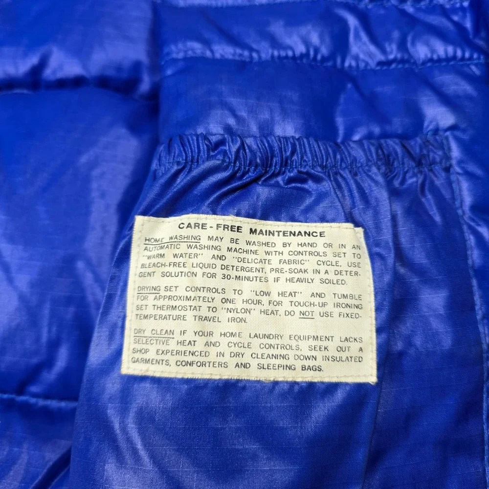 Vintage 80s Contender Goose Down Puffer Jacket‎ Mens XL Blue Hooded Winter Coat - Picture 5 of 6